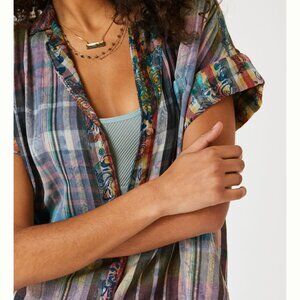 Anthropologie/Pilcro Split Back Printed Shirt